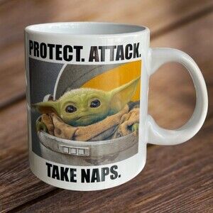 Star Wars Mandalorian The Child Take Naps Ceramic Mug Cup Baby Yoda Never Used